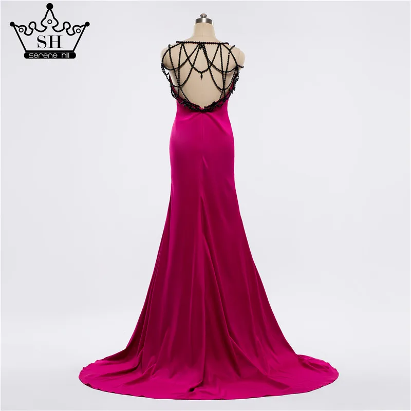 Женское вечернее платье-русалка розовое длинное платье с бисером расшитое в