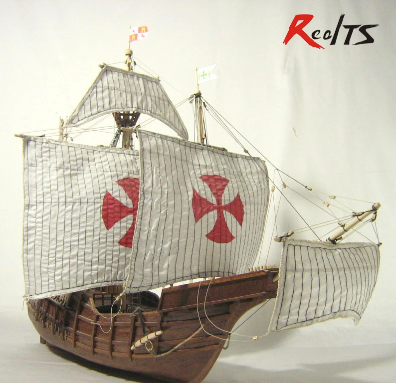 RealTS классический деревянный масштаба парусник деревянная шкала лодка 1/50 Санта