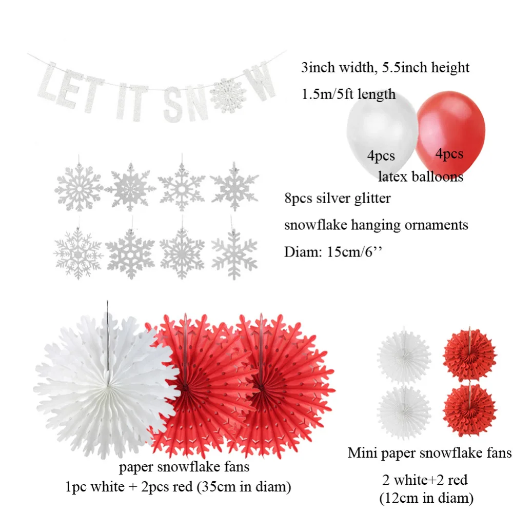 Снежный набор украшений для рождественских праздников блестящие серебряные