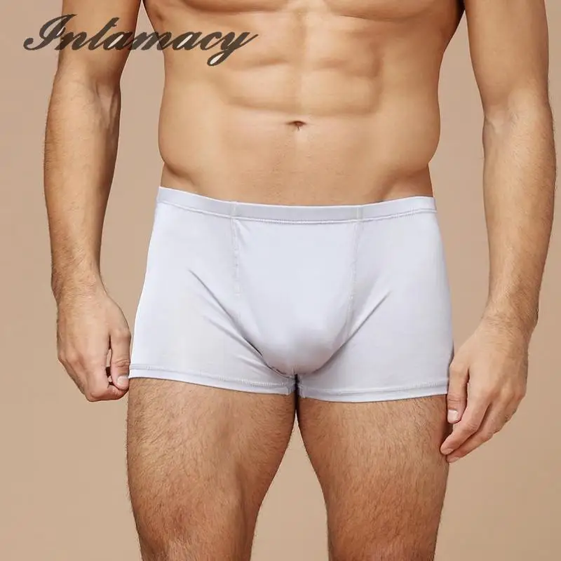Трикотажное нижнее белье из 100% чистого шелка удобные мужские брюки с талией|underwear