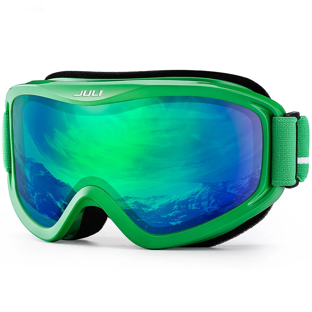 C13 REVO GREEN Лыжные очки, снежные виды спорта сноуборд над очками очки с анти-туман УФ-защитой двойные линзы для мужчин женщин и молодежи снегоход - Цвет: C13 REVO GREEN