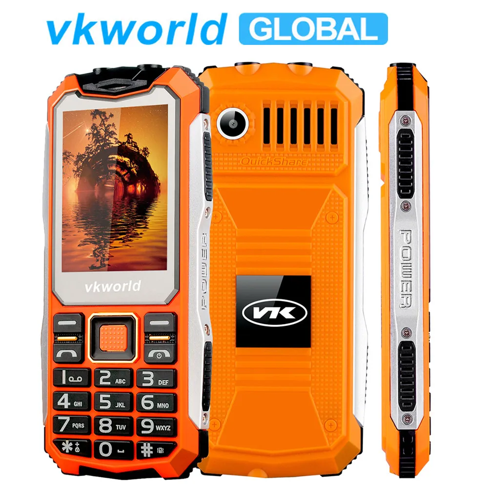 VKWorld Stone V3S водонепроницаемый мобильный телефон SPRD 6531D 2 4 дюйма с защитой от низкой