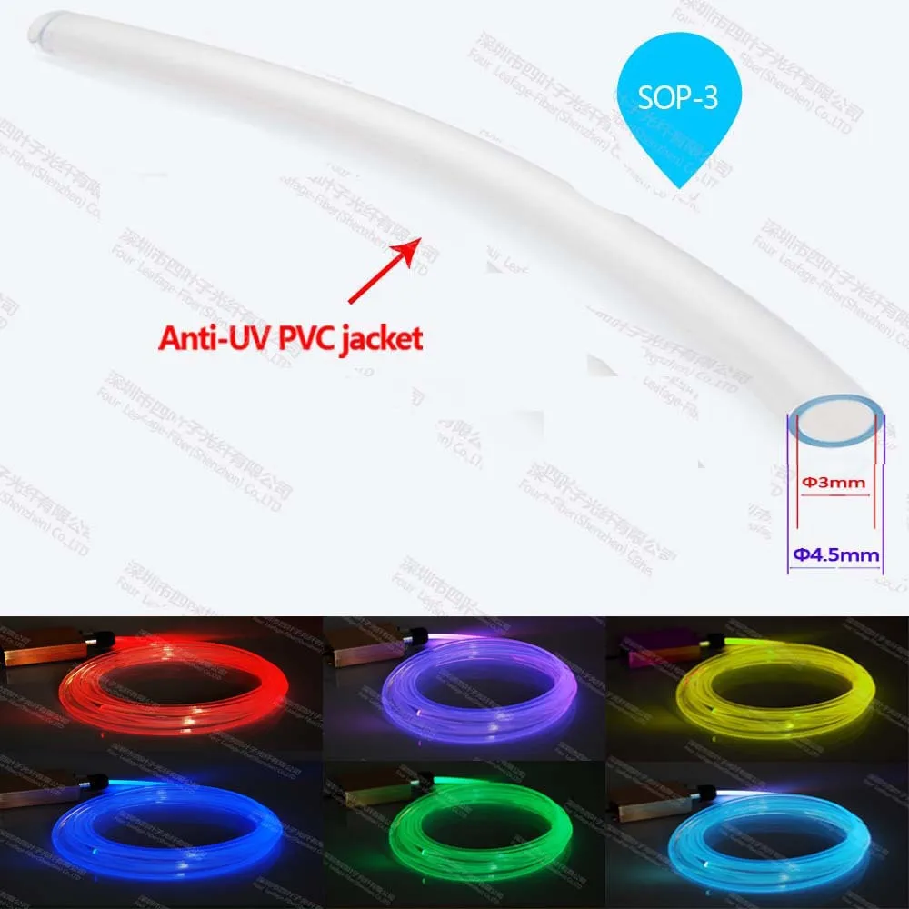 

supper bright 3mm side emitting optic fiber for waterproof outdoor fibre optique lighting
