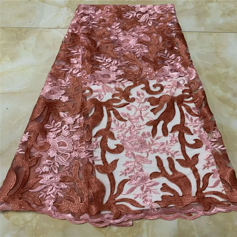 Кассия 2019 новый стиль французская сетчатая кружевная ткань Новинка коричневый