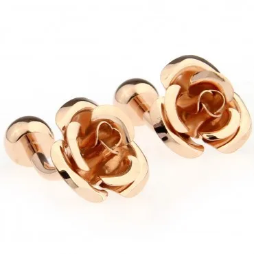 Золотистые Розовые запонки с цветочным узором 1 пара розничная продажа