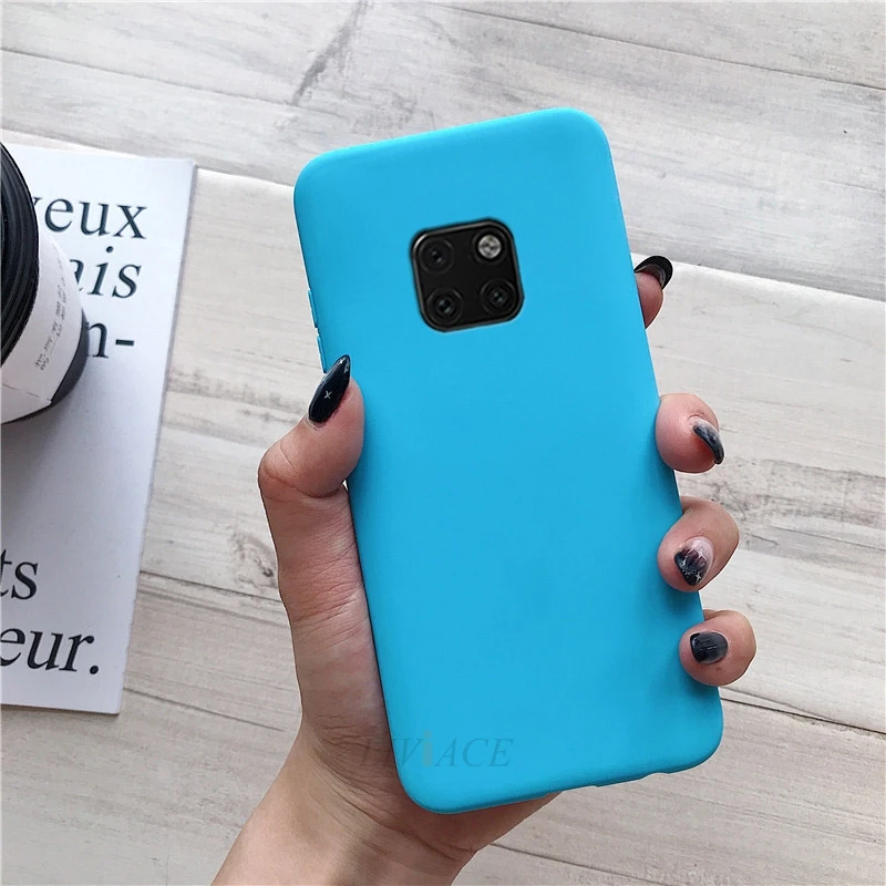 matte silicone phone case on for huawei mate 10 lite 20 lite mate20 mate10 lite 9 pro mate 30 candy color soft tpu back cover