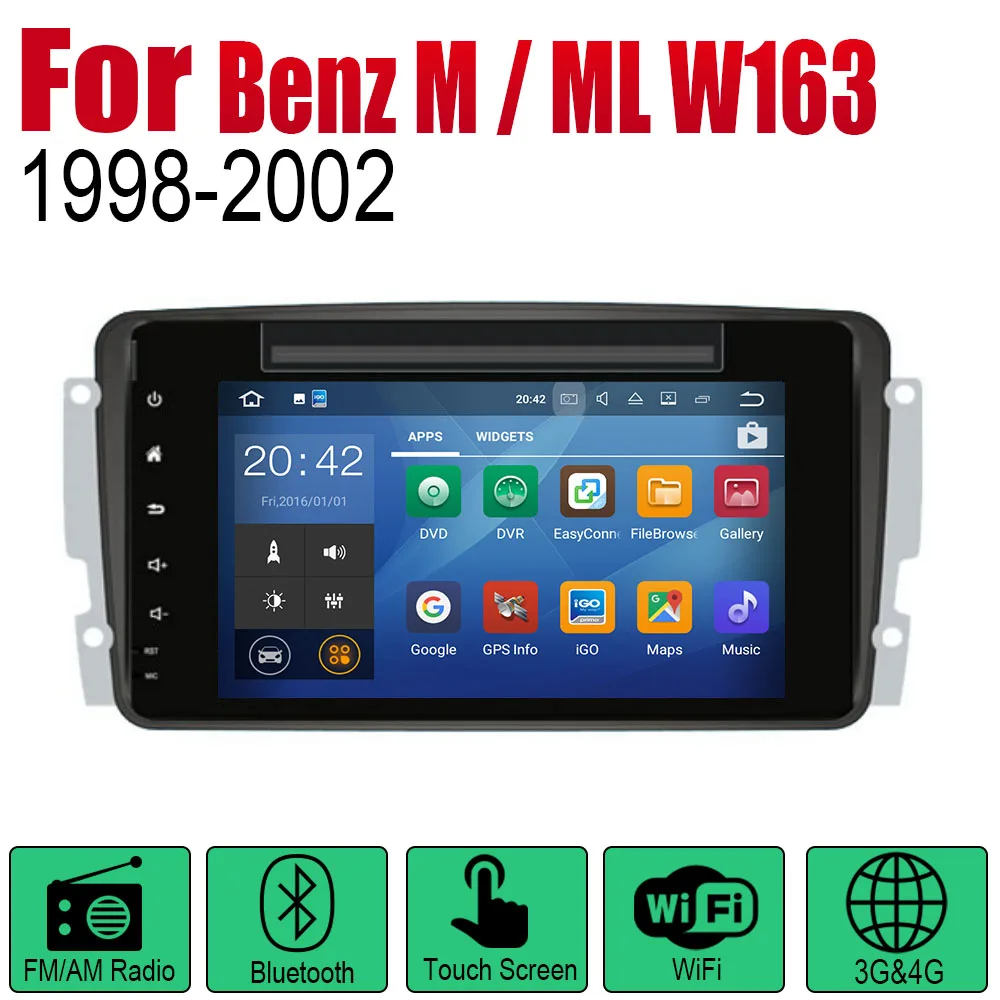 Standard machine Автомобильный dvd-плеер для Mercedes Benz M/ML W163 1998~ 2002 NTG ips lcd экран gps навигация Android система Радио Аудио Видео Стерео - Цвет: Standard machine