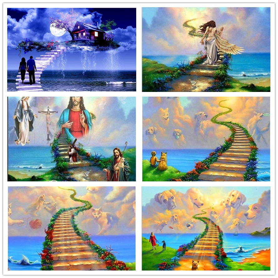 Лестница на небеса узор DIY алмазная живопись рукоделие Полный Круглый дрель