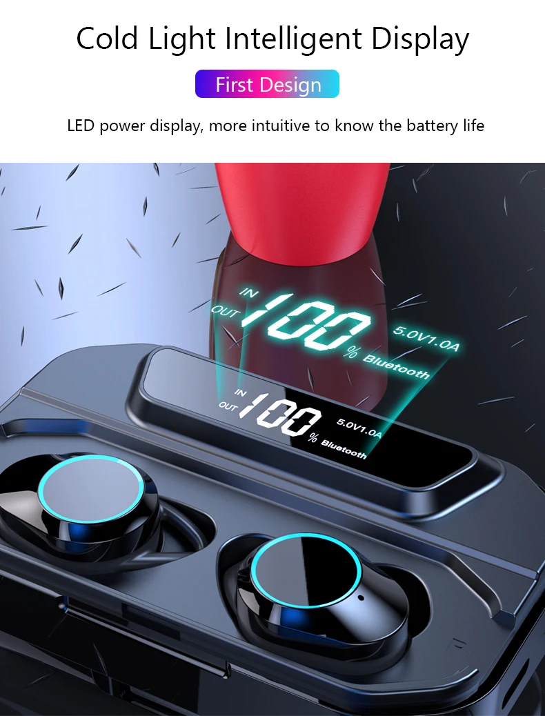 X11 TWS наушники Bluetooth беспроводные спортивные наушники IPX7 водонепроницаемые 3300mAh зарядное устройство Бин-вкладыши для IOS Android телефонов.