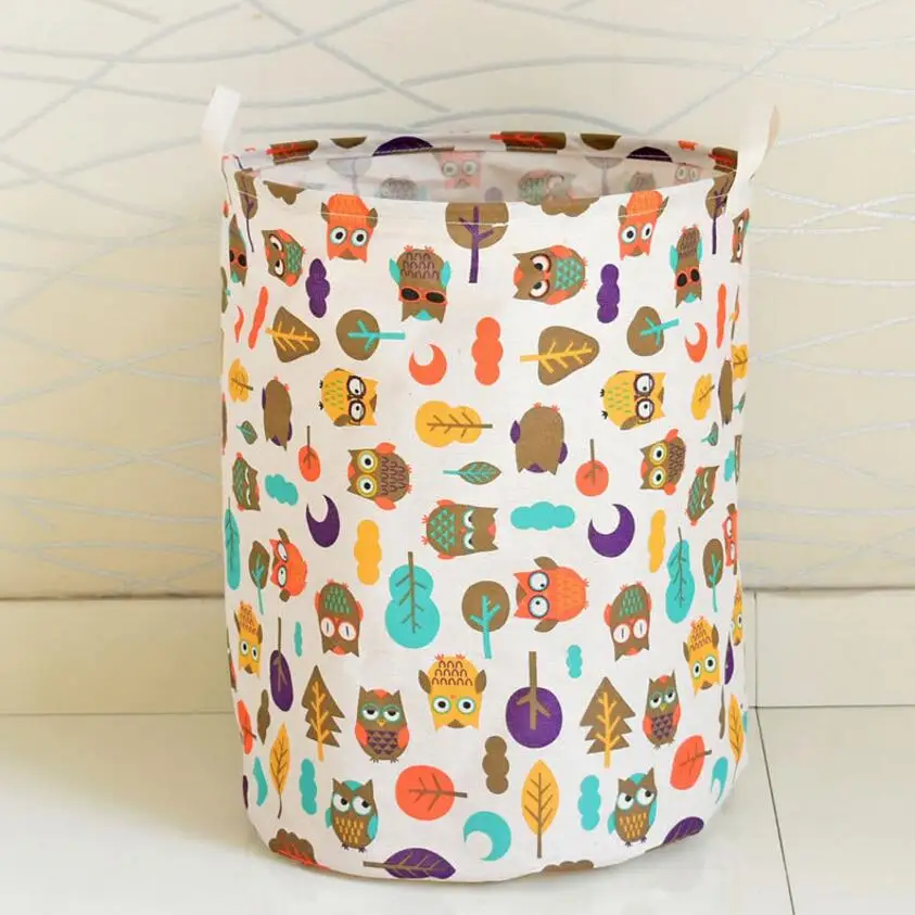 

New Cartoon owl Waterproof Laundry Hamper Clothes Storage Baskets Home decoration storage barrel kids toy organizer basket AU871