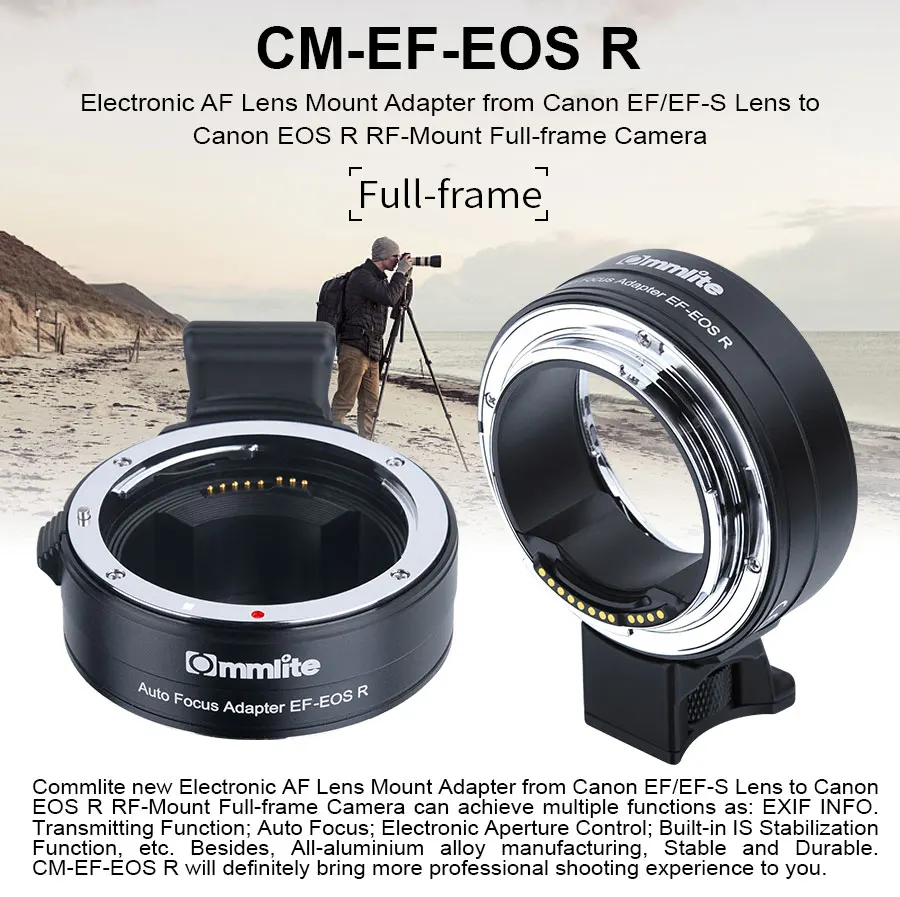 Адаптер для объектива Commlite CM-EF-EOSR новинка AF от Canon EF/EF-S к полнокадровой