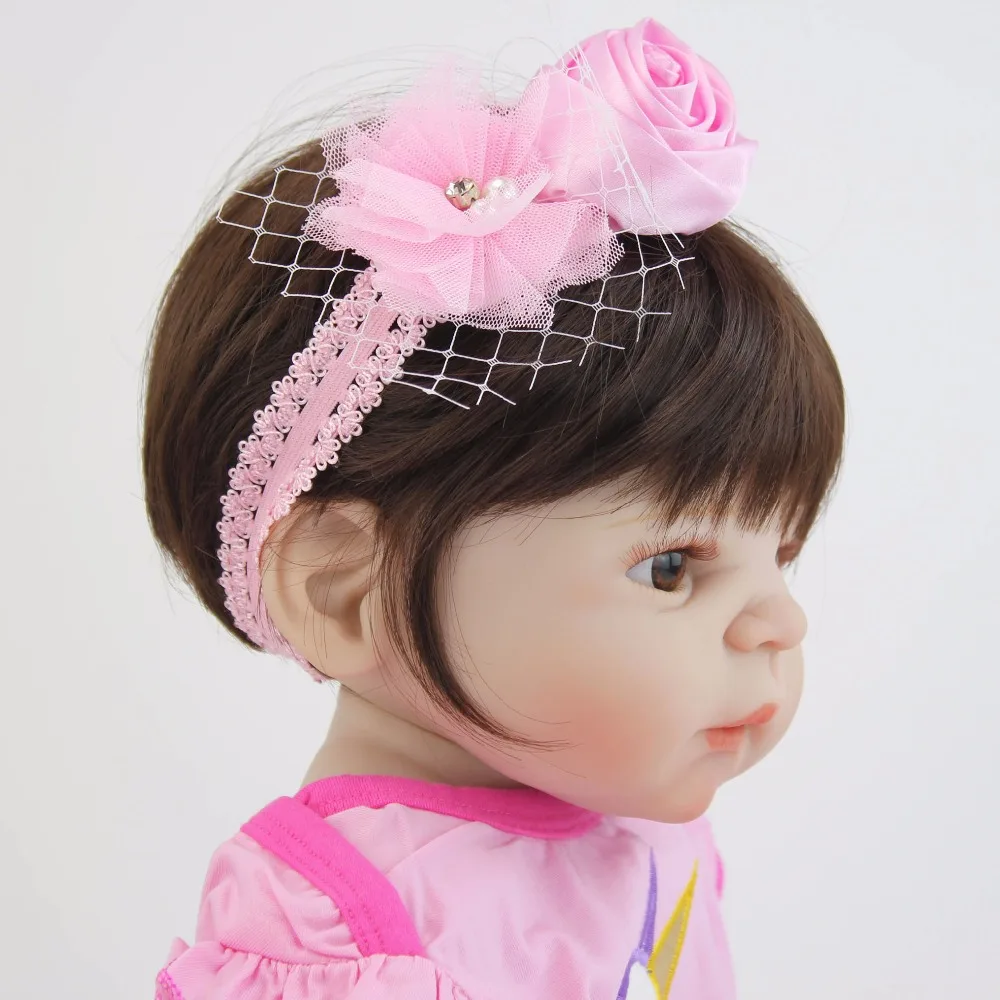 55 см Полный Силиконовые Винил Reborn Baby Doll как настоящая девушка Bonecas новорожденных