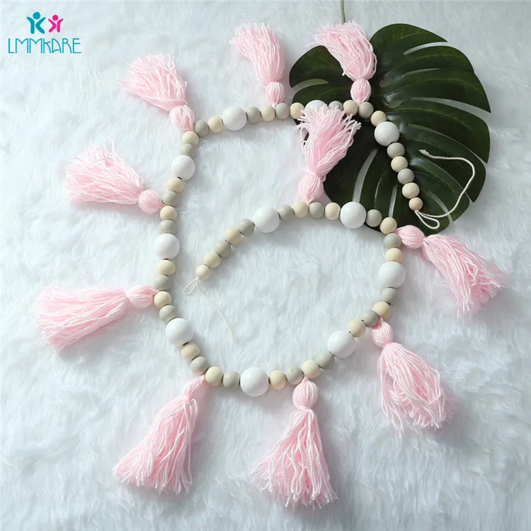 Украшение для детской спальни креативные деревянные кисточки Makaron бусы Висячие