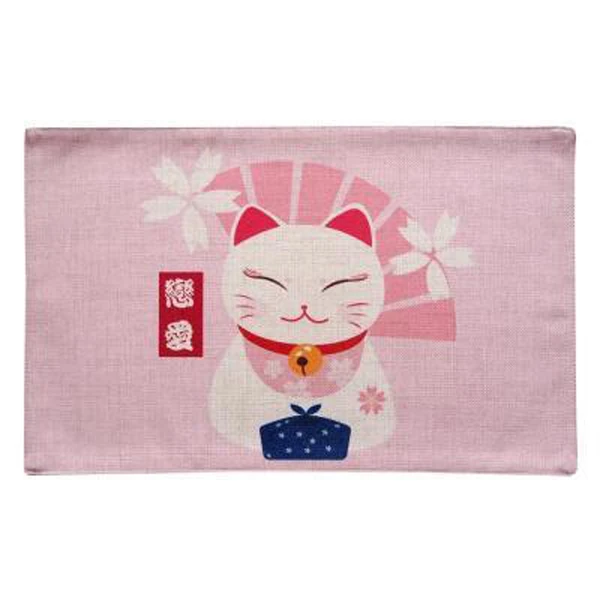 Милая красочная подстилка кошка на удачу коврик для бара детский хлопковый