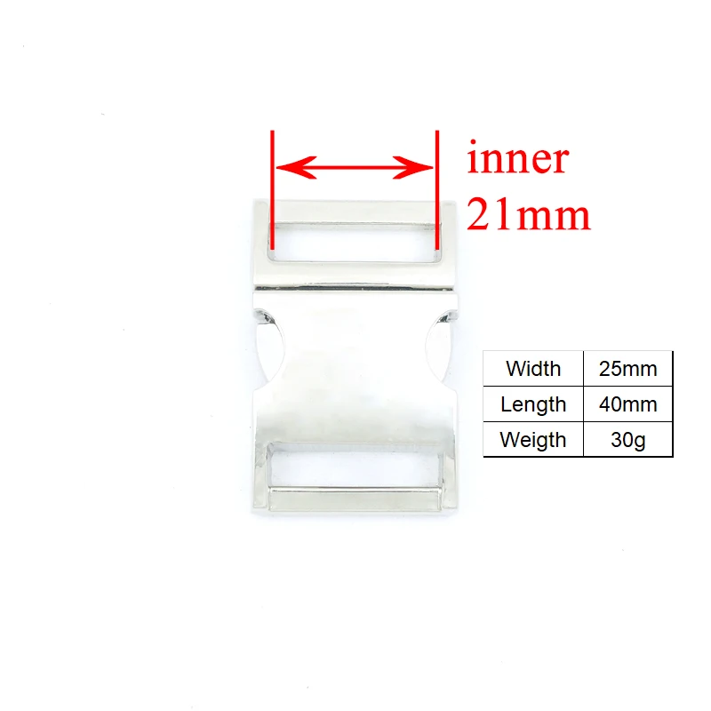 

20pcs/lot Metal side release curved buckle durable hardware for paracord security lock puppy collar diy parts Zinc Alloy CK20Y02