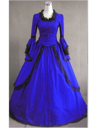 2018 Красное и черное платье принцессы с квадратным воротником 18 го века Ретро