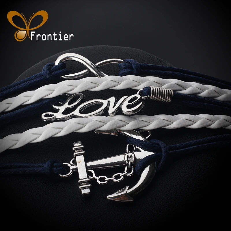 Модные очаровательные ювелирные изделия Кожаные Двойные Многослойные плетеные