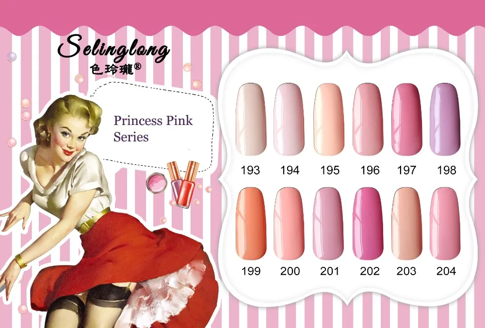 Зимний Гель лак принцессы 2017 12 шт. 10 мл розовая серия блестящий бесплатная