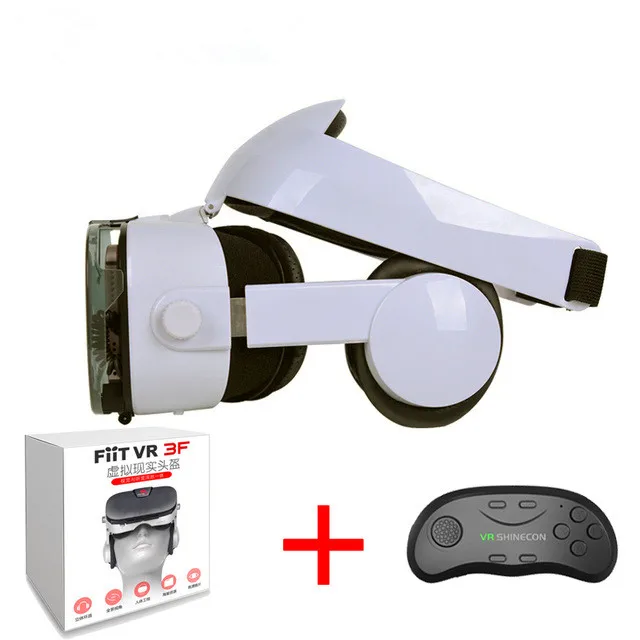 VR and Controller B UZQi универсальные 3D очки виртуальной реальности, гарнитура для смартфона, очки Googles, 3 d очки, шлем, картон, виртуальная VR коробка - Цвет: VR and Controller B
