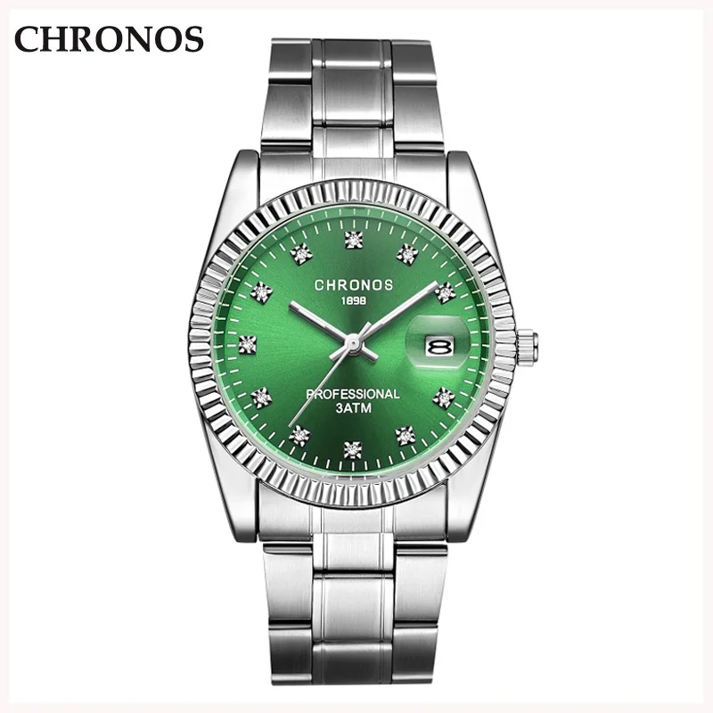 Часы CHRONOS мужские кварцевые водонепроницаемые|masculino|masculinos relogiosmasculino watch |