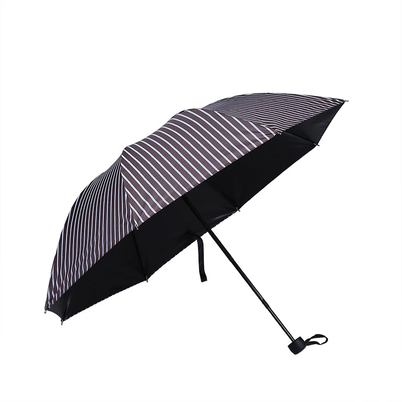 

YADA Flat Striped Custom Folding Umbrella Rain Women uv Black Coating Umbrella For Womens Friendship Designer Umbrellas YS086