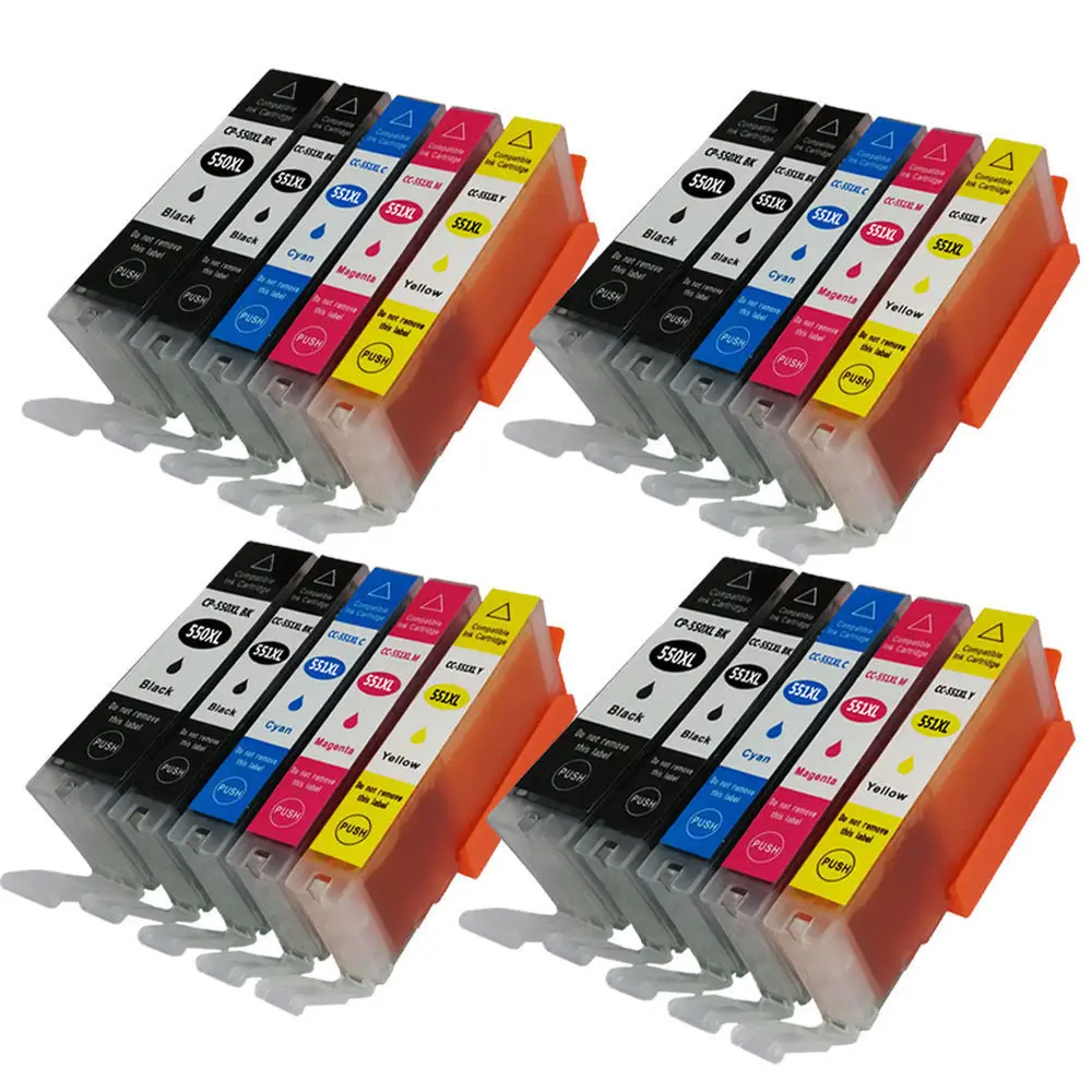 20x PGI 550 CLI551 совместимый чернильный картридж для PIXMA IP7250 MG5450 MX925 MG5550 MG6450 MG5650 MG6650 IX6850