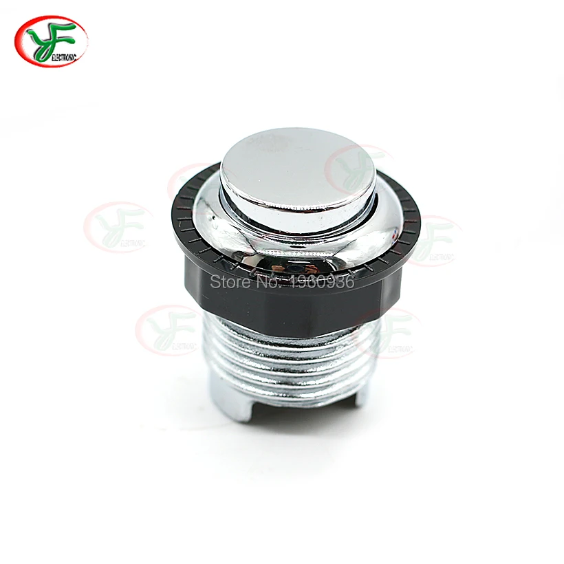 100 шт. хромированная кнопка 24 мм Aracade Start с микропереключателем черная гайка DIY Jamma