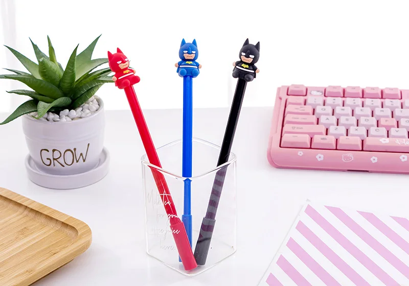 1 шт гелевая ручка в стиле мультфильма Kawaii Аниме Супер герой черные чернила ручка 0,5 мм школьный подарок канцелярские принадлежности для студентов
