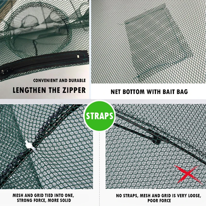 Автоматическая рыболовная сеть GHOTDA клетка для креветок нейлоновая Складная