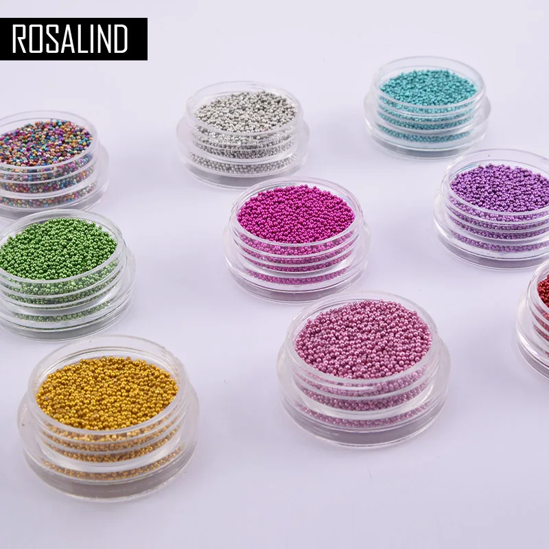 ROSALIND 12 видов цветов модные мини бобы для дизайна ногтей микро икра бусины