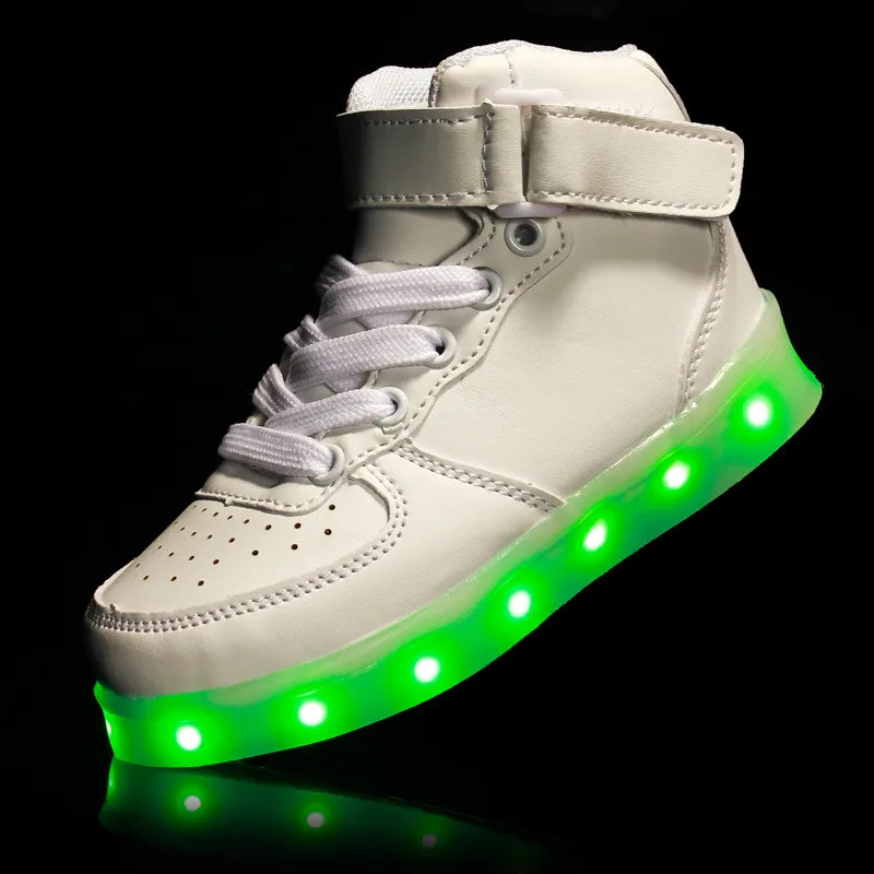 2017 new Slippers Led Kids Lighting Up Shoes Girls Boys Children with Light USB Luminous Sneakers Glowing White | Детская одежда и