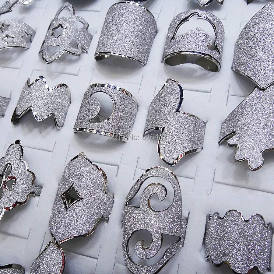 30 шт. большие скидки разные стильные регулируемые Серебряные Матовые Модные