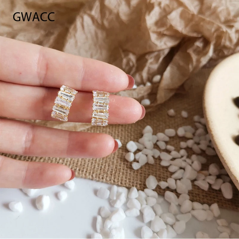 Женские серьги-гвоздики GWACC круглые Элегантные Простые маленькие серьги с