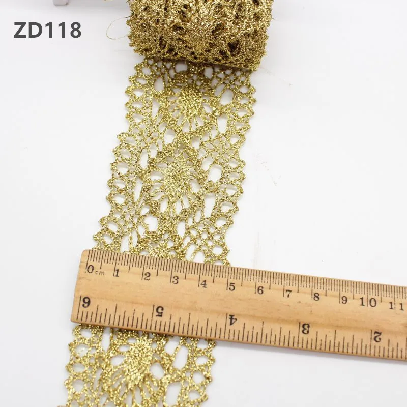 

width 5CM Dance performance anime clothing wedding accessories gold double lace ZD118