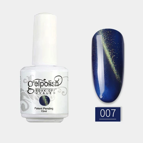 15 мл Nail Art Vernis Полупостоянный замачиваемый фиолетовый кошачий глаз Магнитный Гель-лак Светодиодный УФ-гель для ногтей магнитный гель синий желтый - Цвет: 007