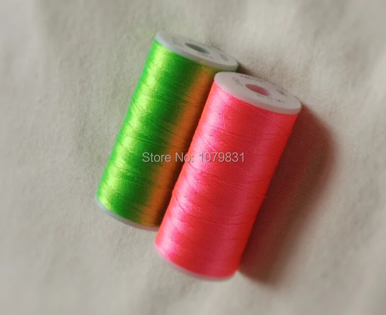2x600 м популярная яркая неоновая цветная полиэфирная вышивка/швейная нить с
