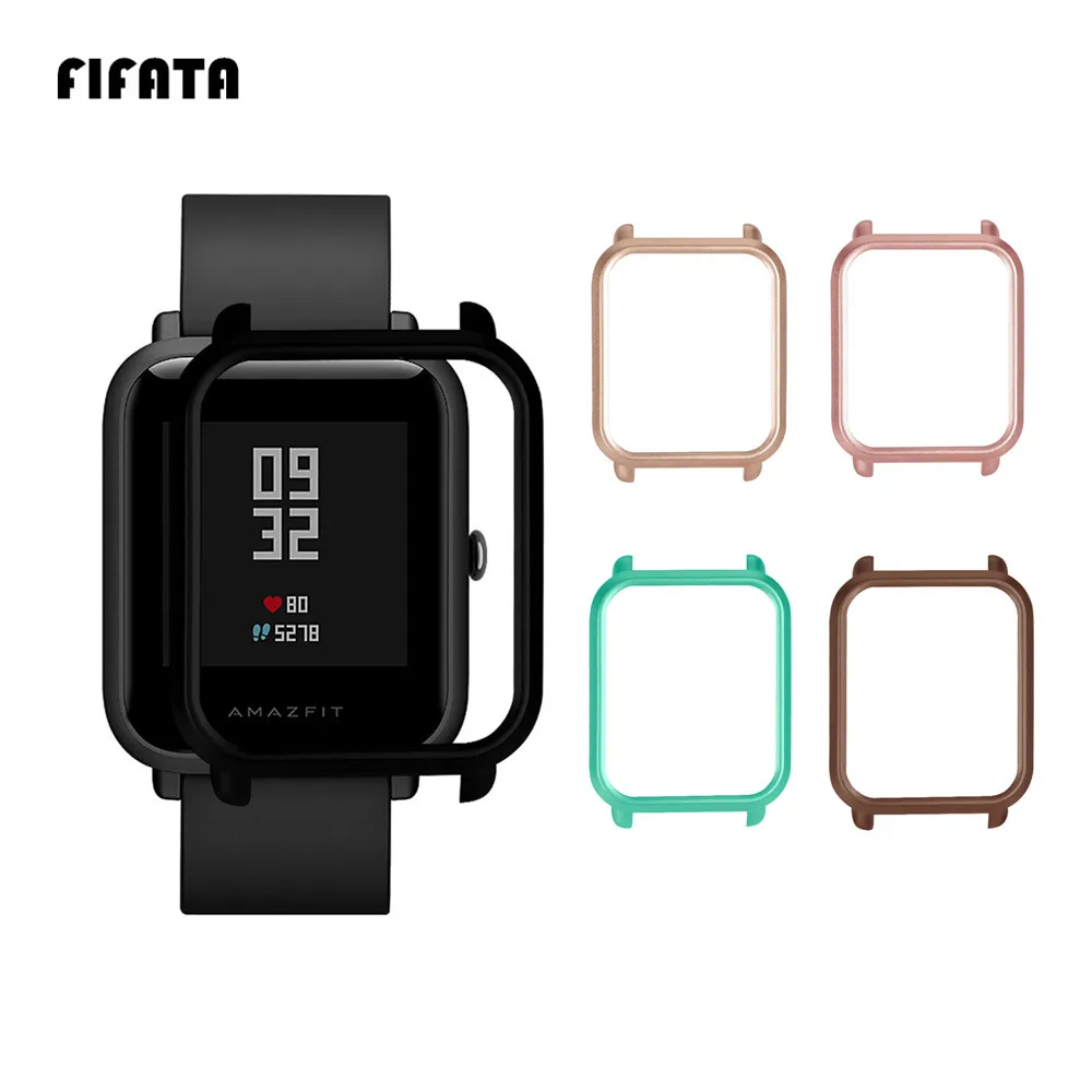 Fifata Тонкий Красочные Рамки PC чехол для Xiaomi huami Amazfit Bip бит молодежи корпуса часов