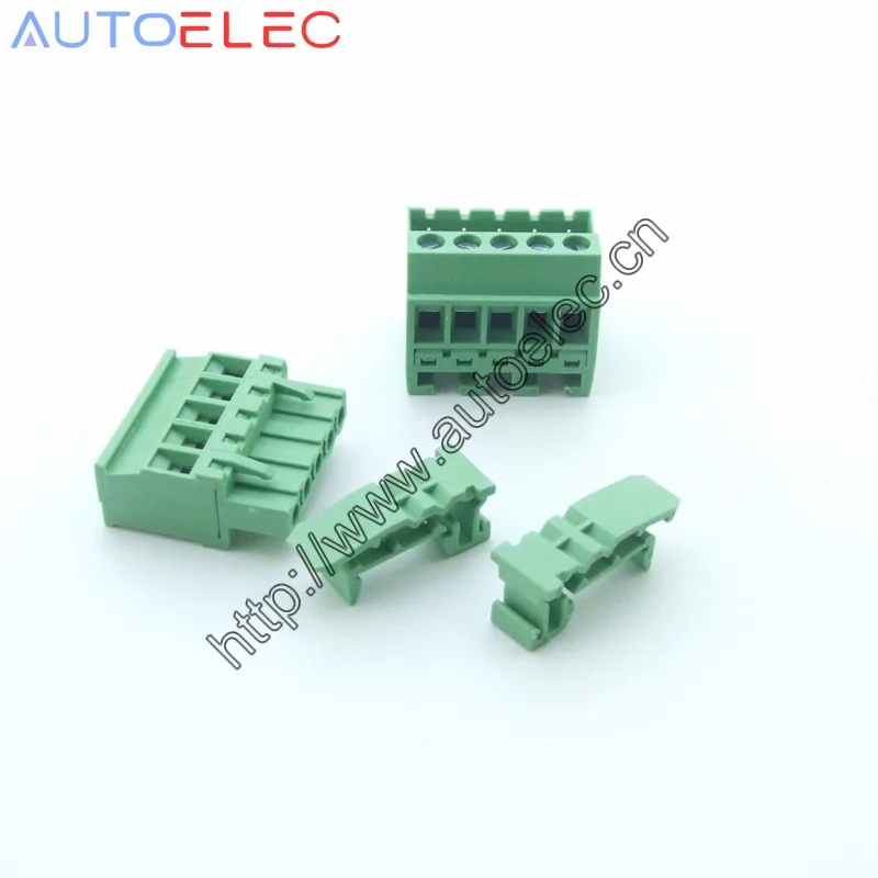 10 комплектов Pitch5.08mm 5P Винтовые вставные клеммные блоки разъем US15mm din-рейку вместо: MSTBVK 2,5/5-G-5.08-1788758