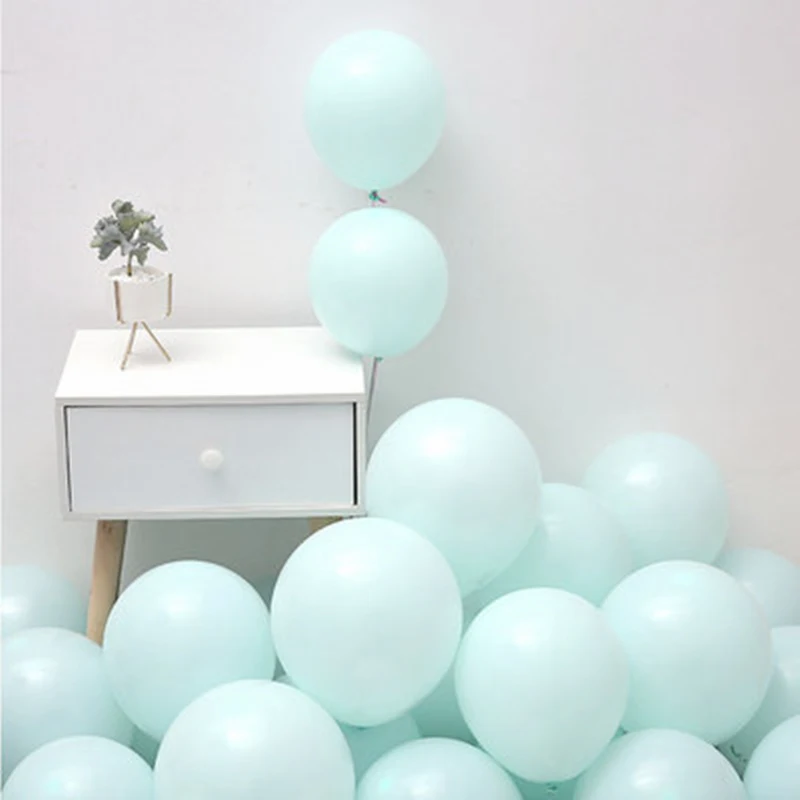 Macaron Tiffany Blue 12 шт., 2,3 г, розовые, белые, 2,8 г, прозрачные воздушные шары, латексные гелиевые шары для вечеринки в честь Дня Рождения, принадлежности для детского душа, свадебные декоративные воздушные шары - Цвет: Macaron Tiffany Blue