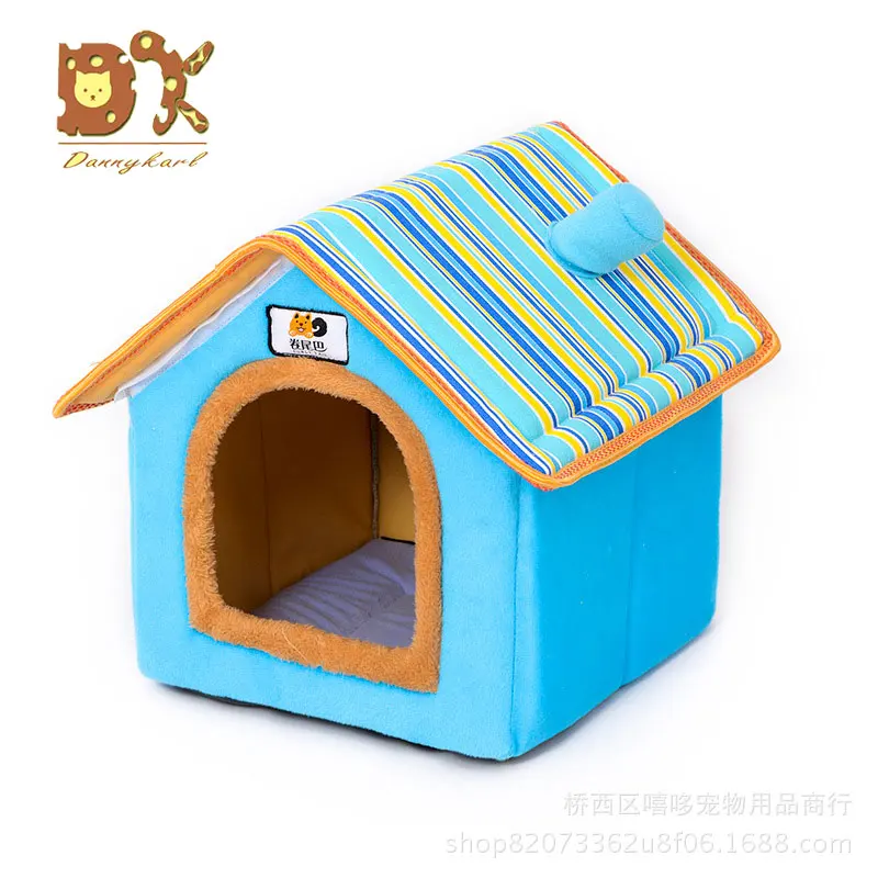 blue DannyKarl Тедди маленькая большая кровать для собак кошачий домик Новые поступления собачий дом товары для домашних животных Моющийся питомник для собак кошачий коврик Тип - Цвет: blue