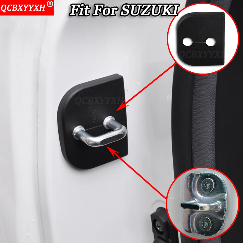 

QCBXYYXH Auto 4pcs/set Car Door Lock Protective Cover For Suzuki S-Cross SX4 Alto Swift Vitara 2015-2018 Grand Vitara 2007-2016