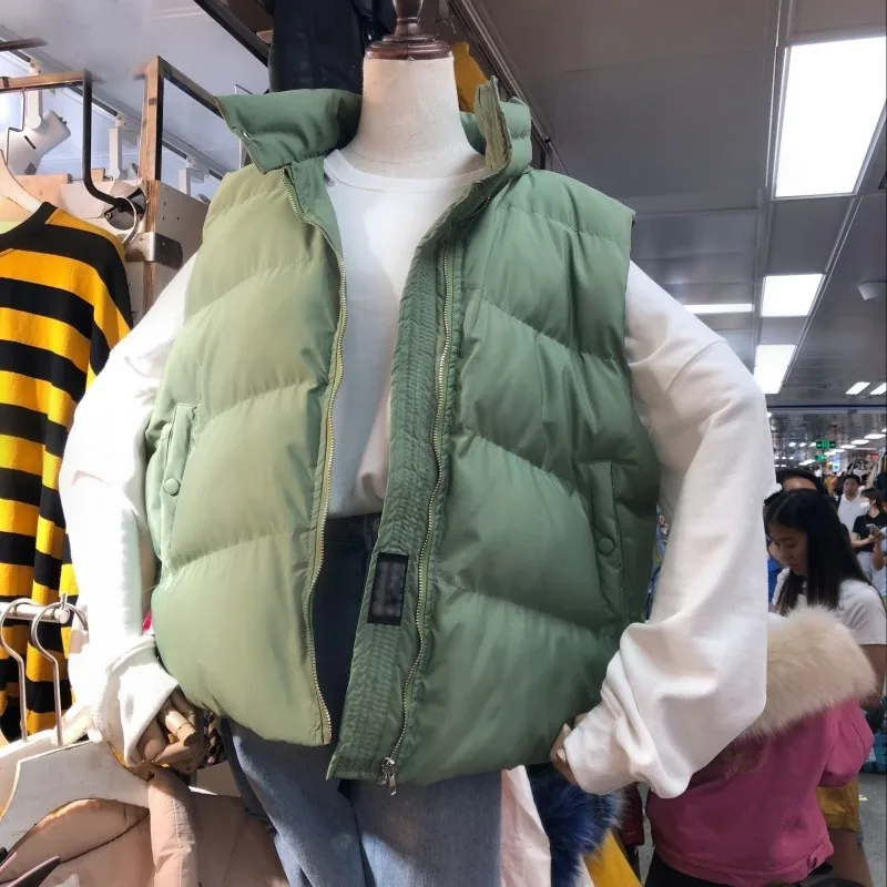 1 Новая модная куртка Жилеты женские парки Bodywarmer женский толстый жилет пальто теплый короткий мандарин воротник жилет фугу жилет дамы - Цвет: 1