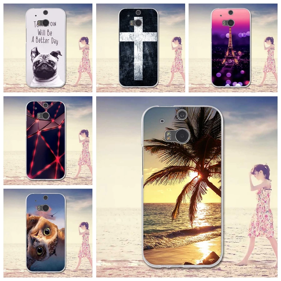 Luxury Case for HTC One M8 Soft Silicon Phone For M8S Cartoon TPU Pattern Full Protective Cover |