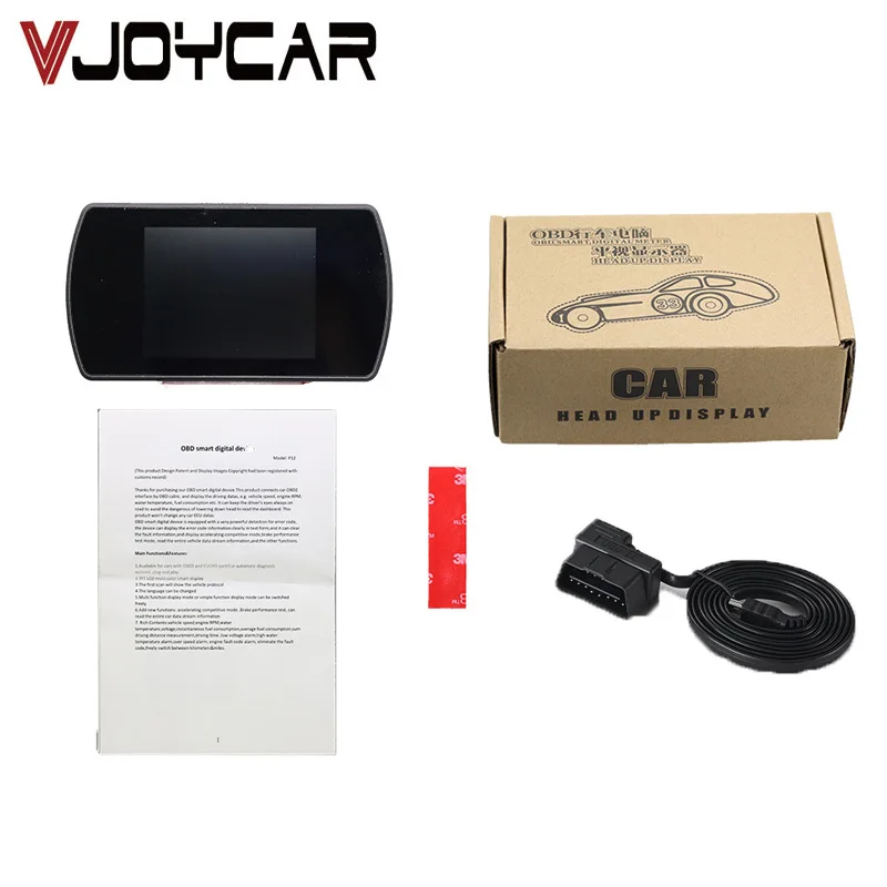 Vjoycar P12 OBD2 HUD Компьютер Автомобильный цифровой OBD вождения Спидометр Пробег