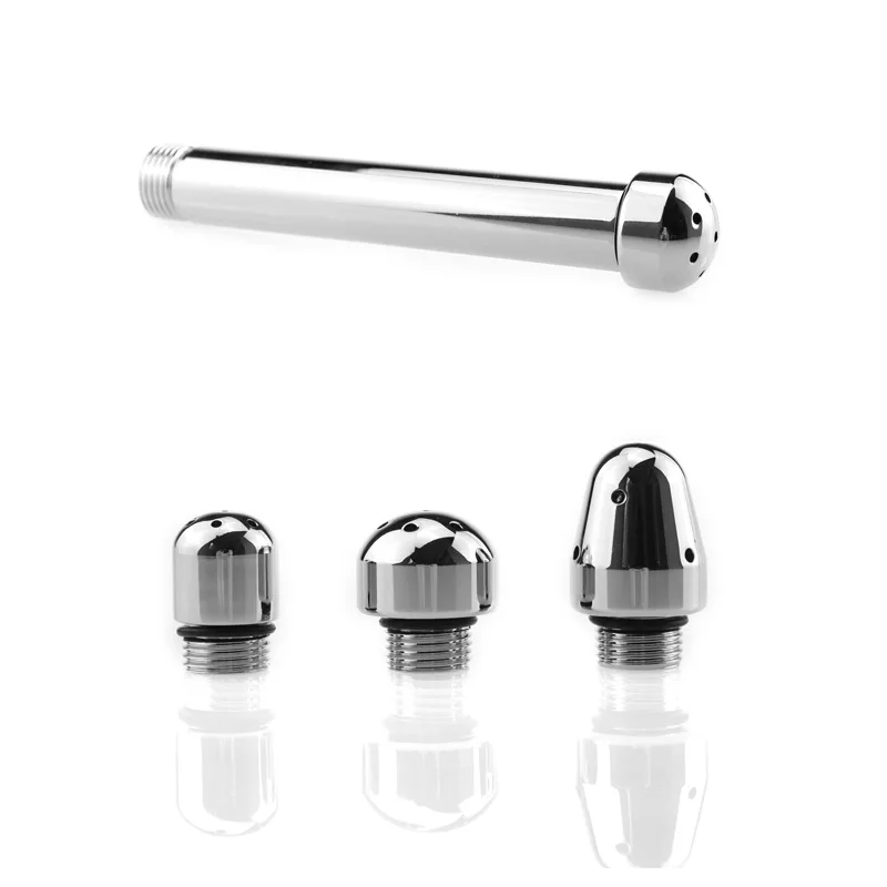Анальный Вагинальный флюшер 3 насадки пробка из алюминиевого сплава для ануса