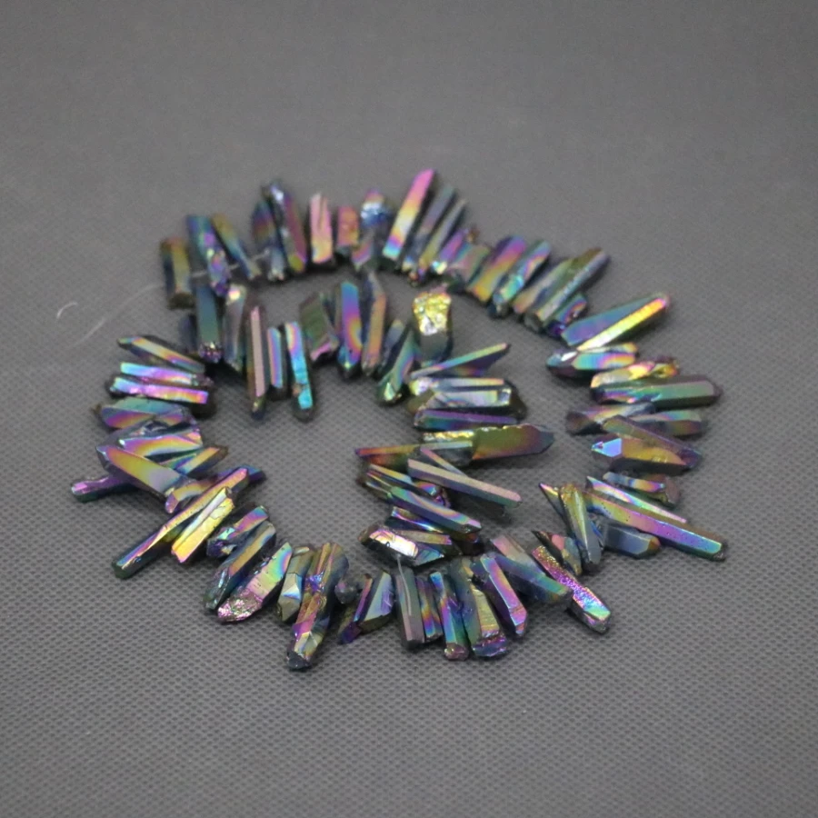 Подарочная идея радужные необработанные кристаллы бусины-палочки сверху