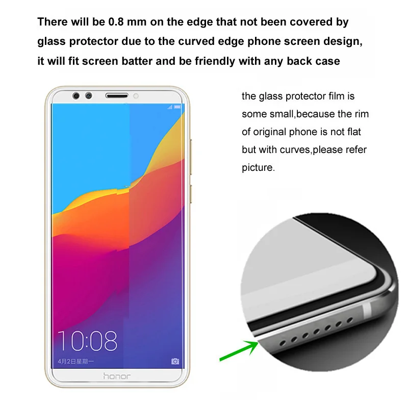 Закаленное стекло для Huawei Honor 10 8C 8X Play 7X 8 Lite Pro 9 6C 6A 2 шт. | Мобильные телефоны и