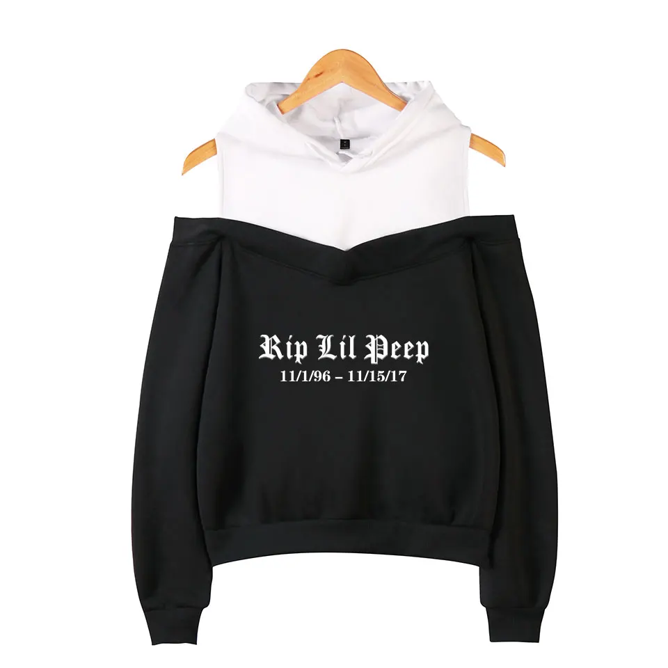 Рэпер Lil Peep сексуальные женские толстовки с открытыми плечами Свитшот Rap пуловер