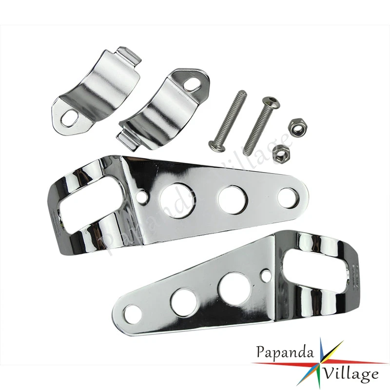 Universal Motorbike Headlight Brackets Fork Mount Clamps 38-44mm Headlamp Holders for Harley Honda Yamaha Cafe Racer Chopper | Автомобили