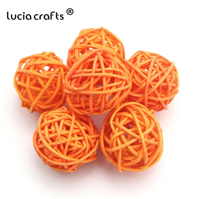 C14 Orange 12 шт./лот 3 см Ротанговые плетеные тростниковые шары Патио Сад Свадьба День рождения Рождество орнамент DIY украшения M0803 - Цвет: C14 Orange